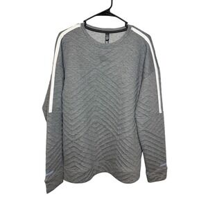 Apana Mens Gray Quilted Crewneck Pullover Long Sleeve Sweatshirt